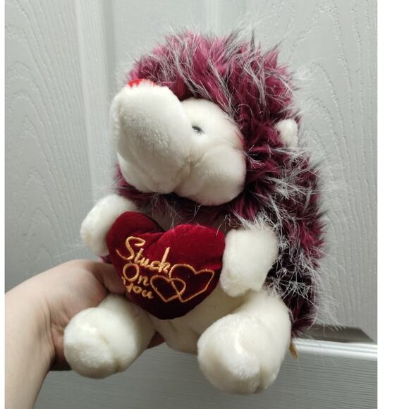 Dan Dee Collector's Choice Stuck on You Pink Hair Hedgehog Valentine Plush - Picture 1 of 7
